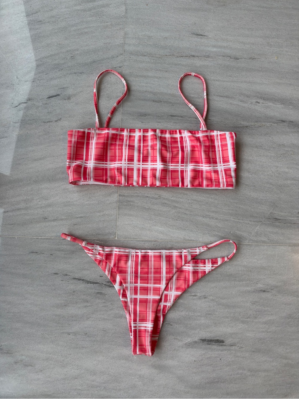 Miami Swim Brand Plaid Two-Piece Bikini Set